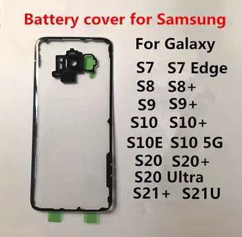 Konut Samsung Galaxy S20 S21 Ultra S10 Artı 5G S9 S8 S7 Kenar Şeffaf Pil arka kapak Tamir Kapı Arka Kılıf