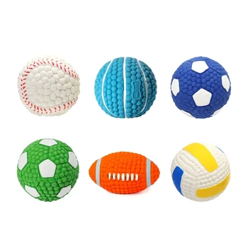 Köpek topları oyuncak gıcırtı çiğnemek oyuncak yumuşak lateks ses oyuncak Voleybol futbol Basketbol