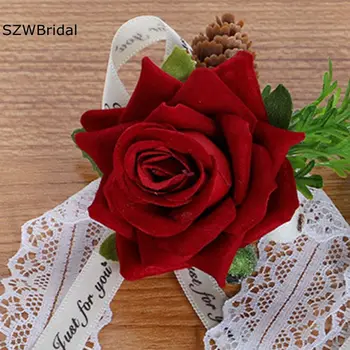 Yeni Varış bilezik Korsaj Gelinlik aksesuarları Bilezik evlilik Dekorasyon 3D Çiçek Bilezik demoiselle d honneur mariage