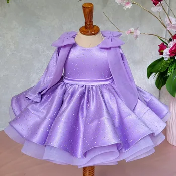 Çocuklar Kızlar için Elbiseler Toddler Kız Çiçek Yay Prenses Elbiseler Resmi Akşam Zarif Balo elbisesi Vintage Lüks Elbise